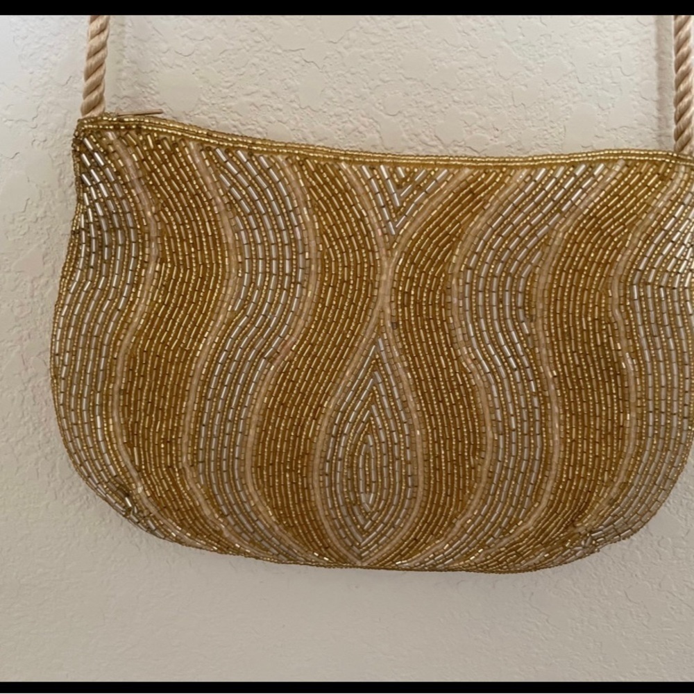 Vintage Gold Beaded Purse - Picture 3 of 4